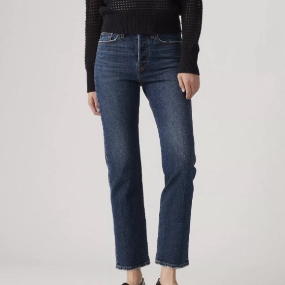 Levi’s Wedgie Jeans Size 27 High Rise Indigo Dark Wash Straight Leg Denim New